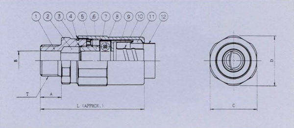 防爆型パッキン式コネクタ KXL_2外形寸法図