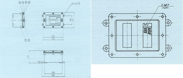 安全増防爆型接続箱 SPJB-1 10_外形寸法図