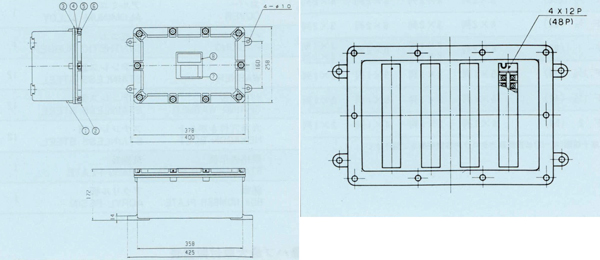 安全増防爆型接続箱 SPJB-1 40_外形寸法図