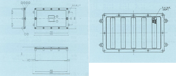 安全増防爆型接続箱 SPJB-1 80_外形寸法図